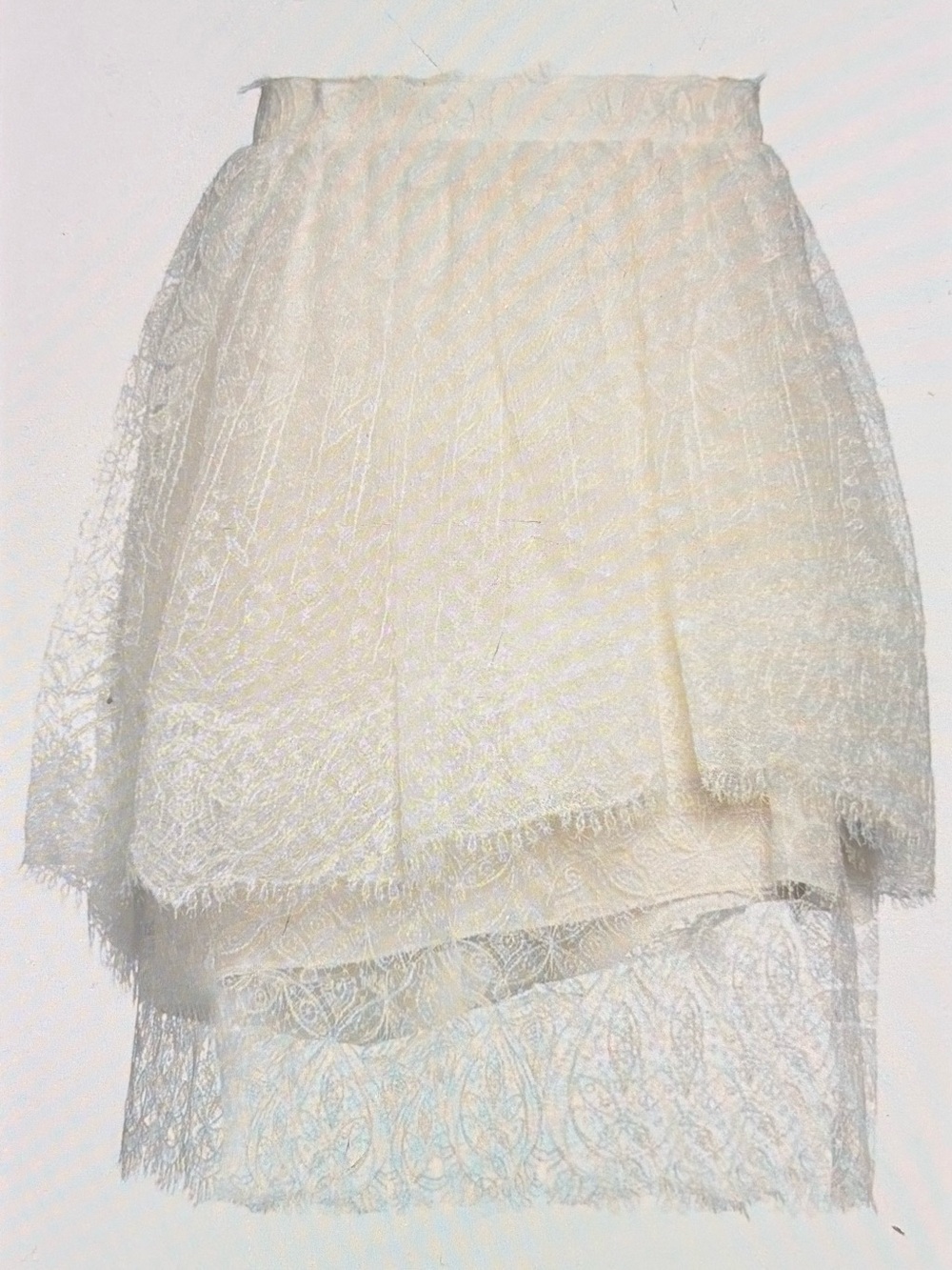 ERMANNO SCERVINO Lace A-Line Mini Skirt in Soft Cream